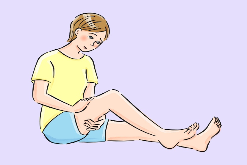 太ももの悩みを抱える女性のイラスト